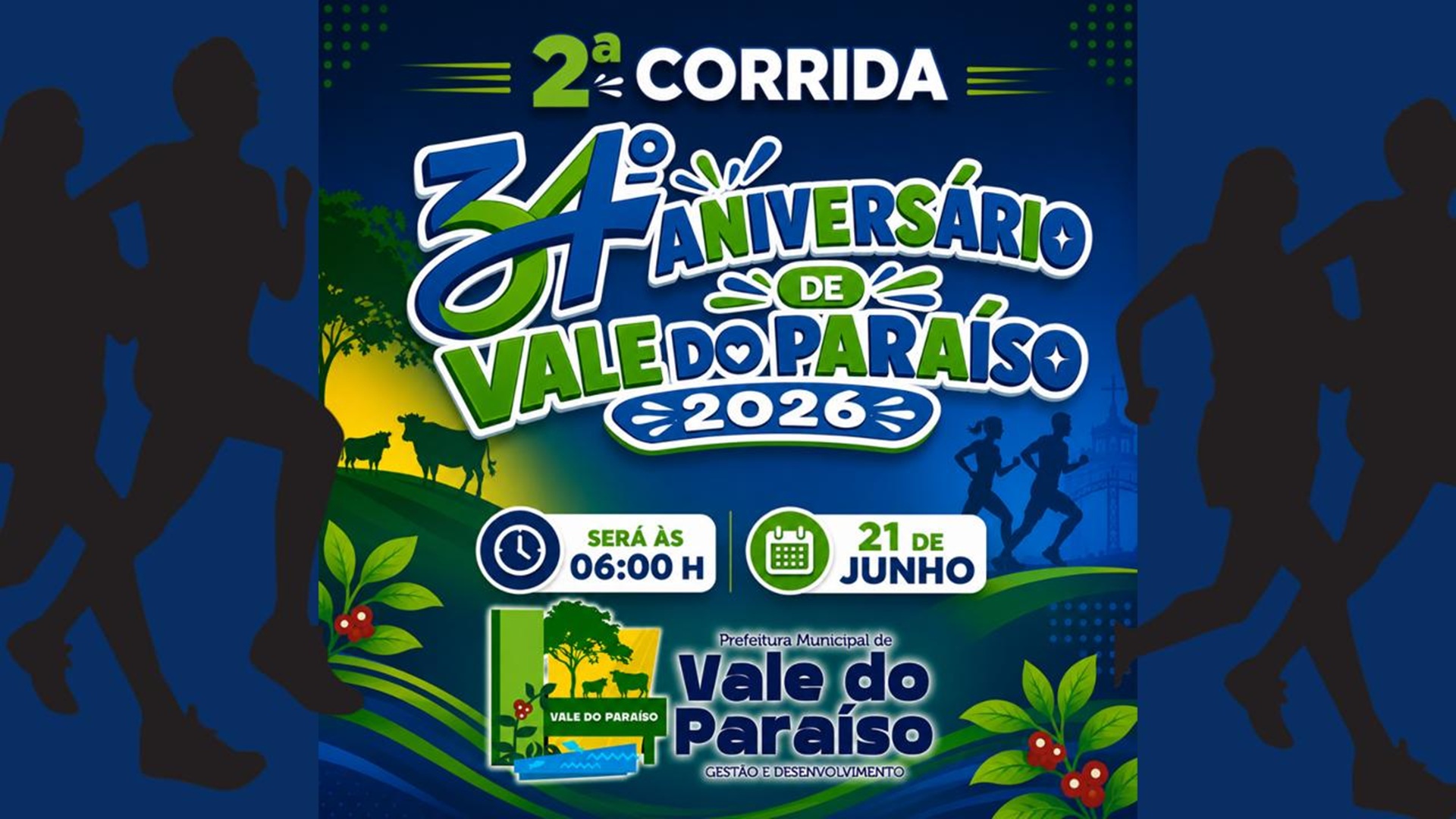 Capa do evento 2ª CORRIDA DE ANIVERSARIO DE VALE DO PARAISO 2026