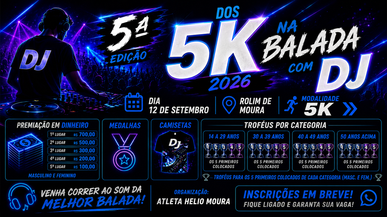 5K na Balada com DJ – Rolim de Moura 2026